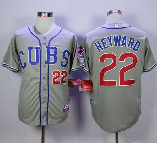 Cubs #22 Jason Heyward Grey Alternate Road Cool Base Stitched MLB Jersey - Click Image to Close